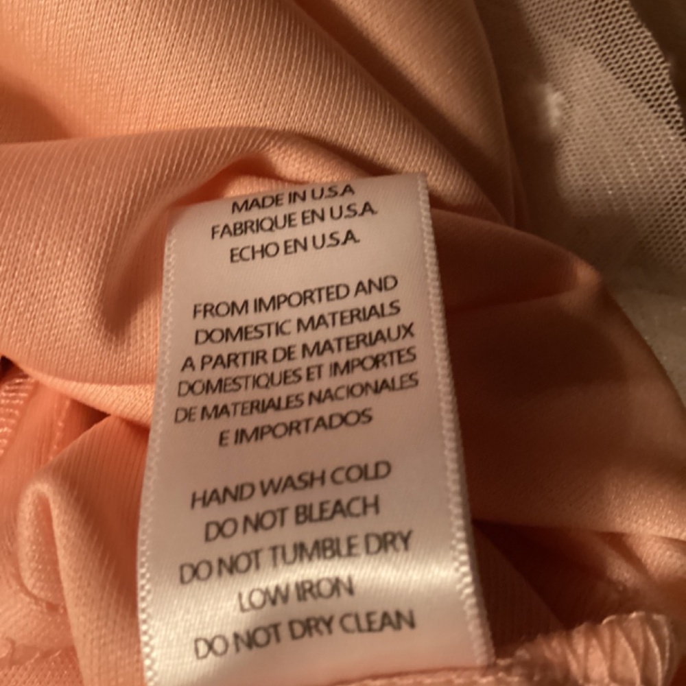 Eva Franco Anthropologie peach apricot mesh layered Polka Dot Top short sleeve - Picture 8 of 8